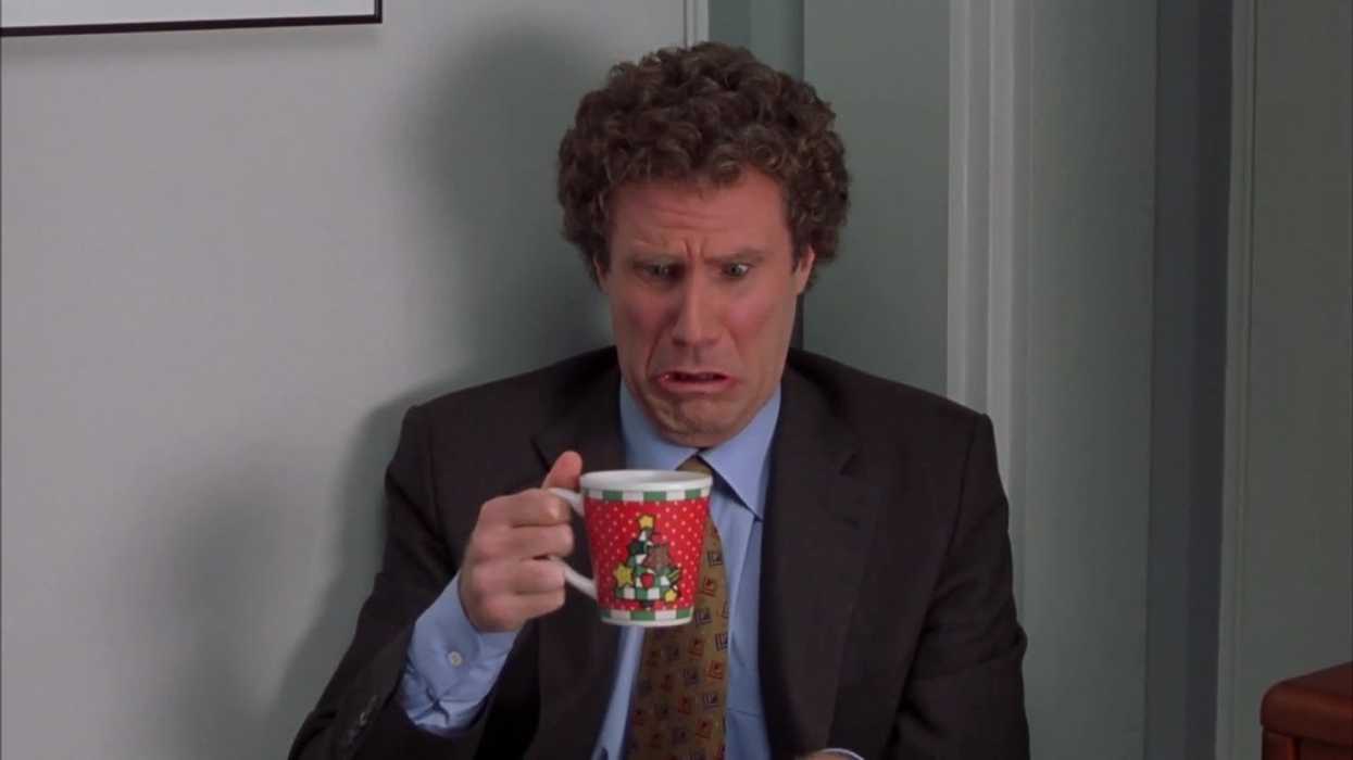 Elf Drinking Coffee