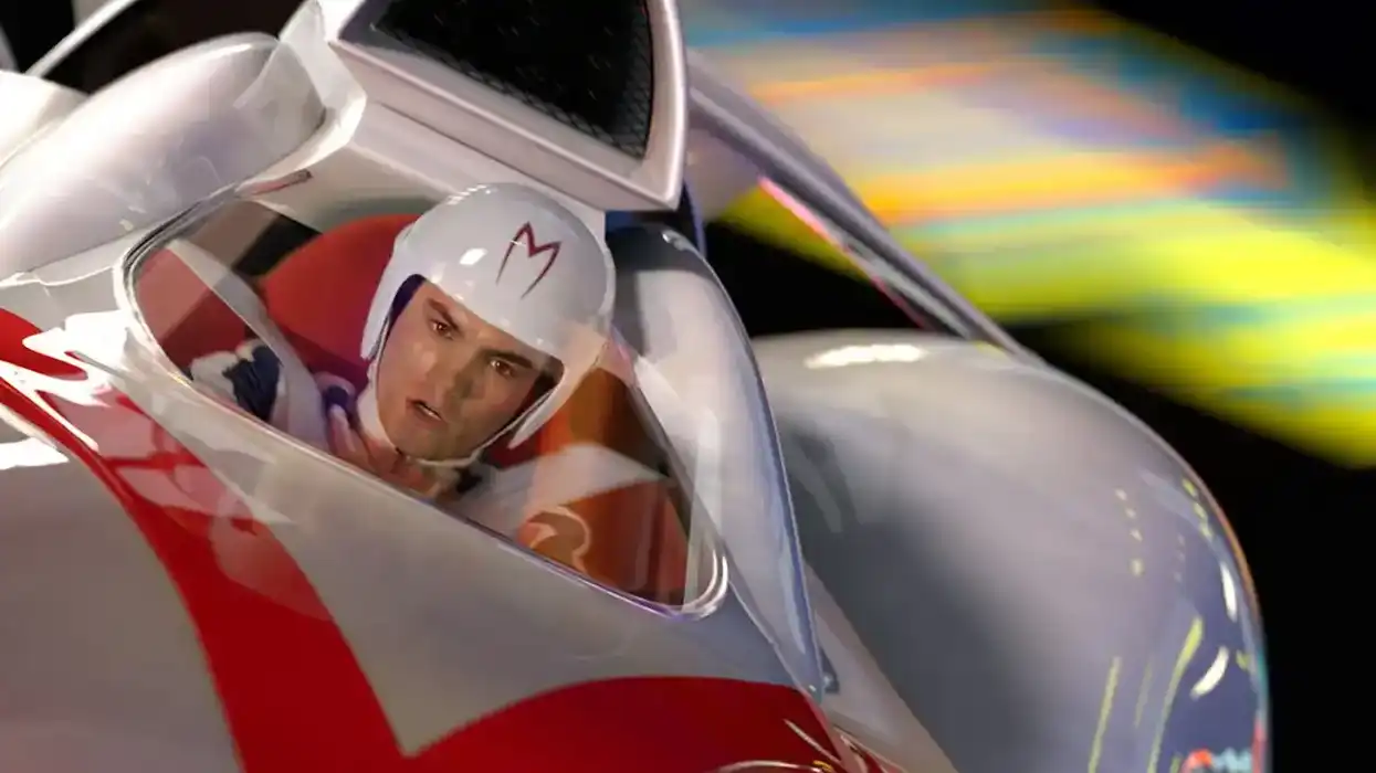 Emile Hirsch in a still from ‘Speed Racer’ (2008)