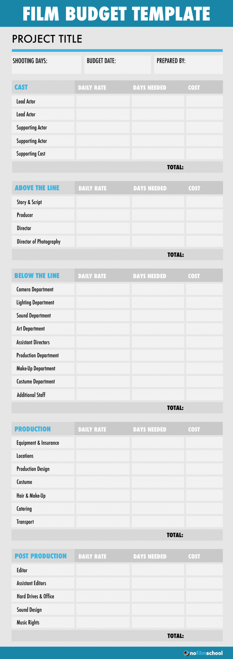 Film Budget Excel Template Film Budget Excel Template