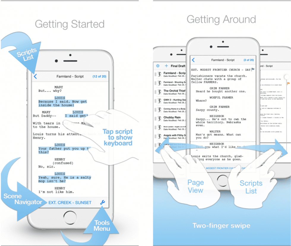 Final Draft Writer for iPhone tour