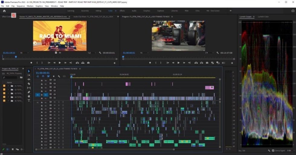 Final Premiere Pro timeline pre-conform. Credit: @99jackals