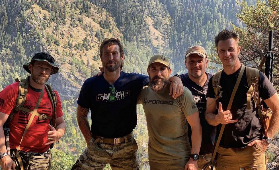 Five men in a forest on a mountain, 'Warhorse One'