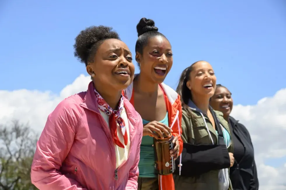 Four women on a hike in 'A Black Lady Sketch Show'