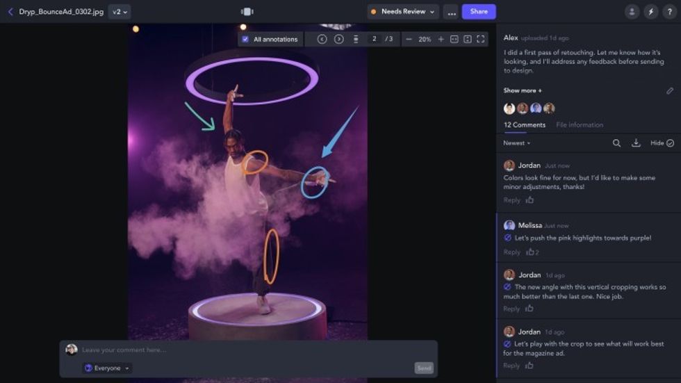 Frame.io UI lAnnotations
