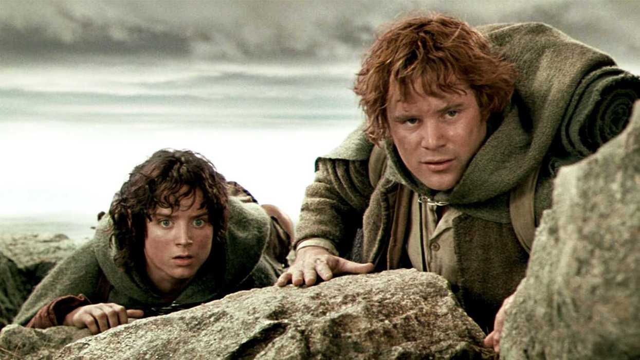 Frodo Baggins and Samwise Gamgee from The Lord of the Rings film trilogy.