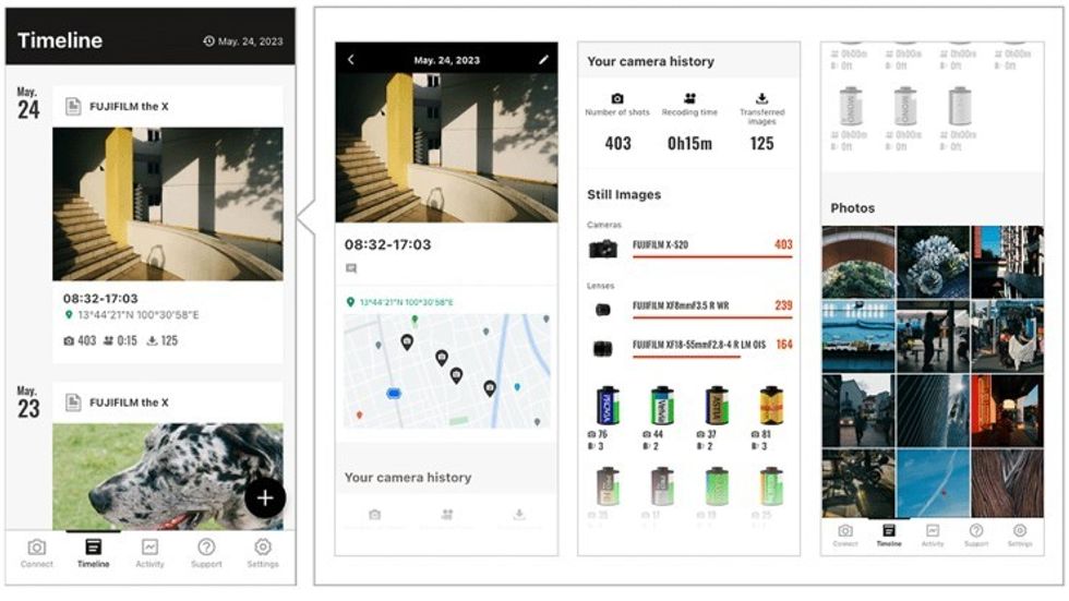 Fujifilm XApp Timeline Feature