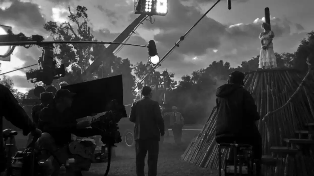 Gary Oldman as Herman J. Mankiewicz on the film set in 'Mank'