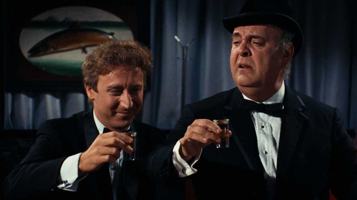 Gene Wilder as Leo Bloom and Zero Mostel as Max Bialystock
