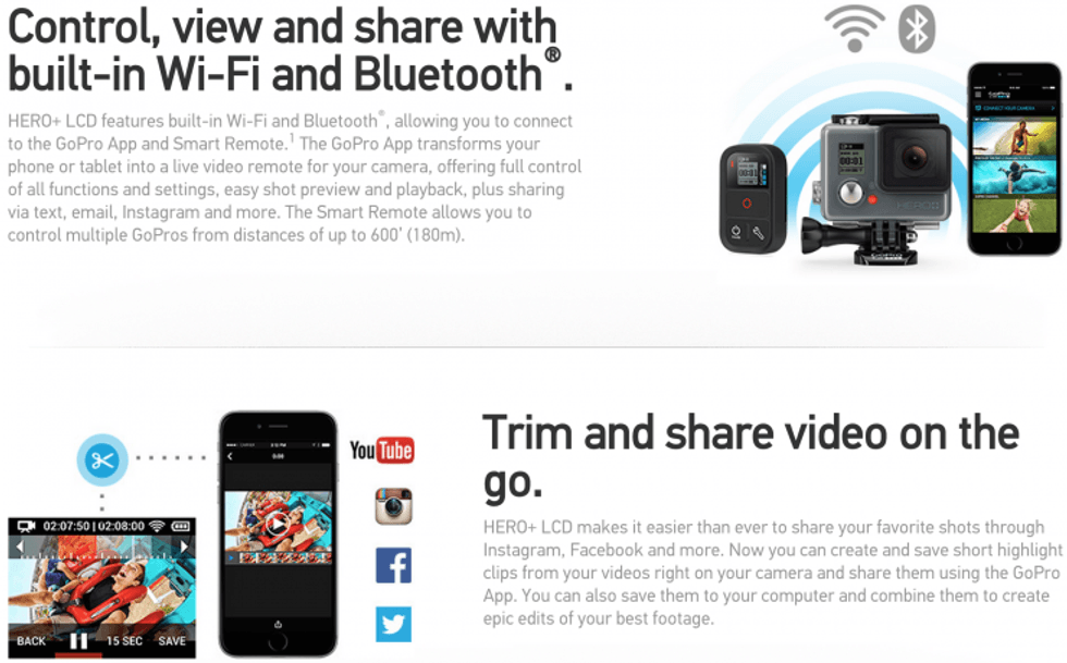GoPro HERO+ LCD Built-in WiFi and Bluetooth
