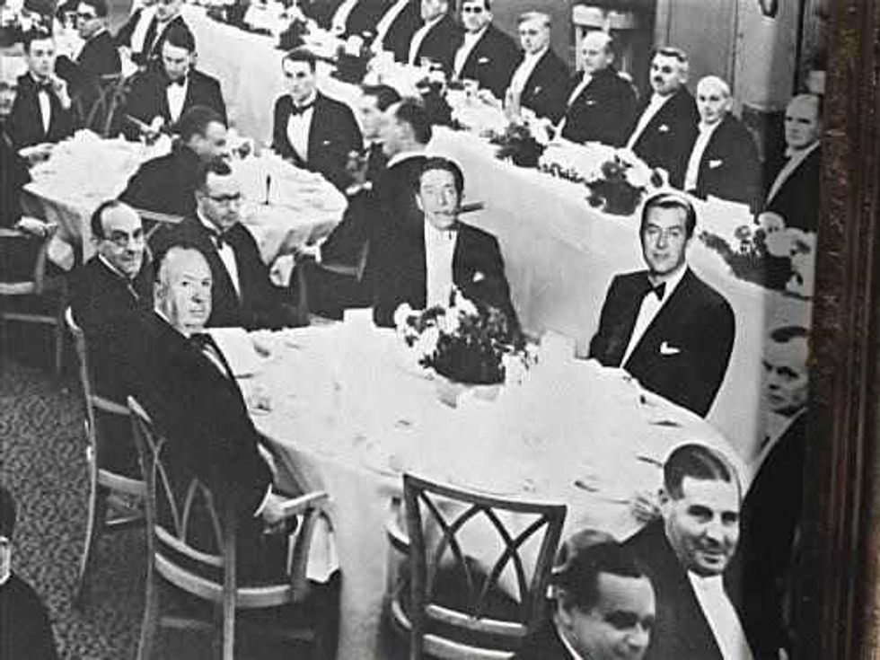 Hitchcock''s cameo in Dial M for Murder, 1954