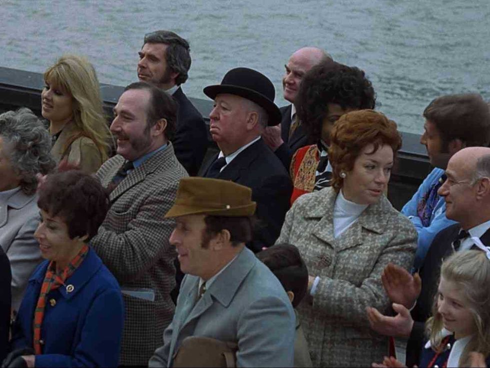Hitchcock''s cameo in Frenzy, 1972
