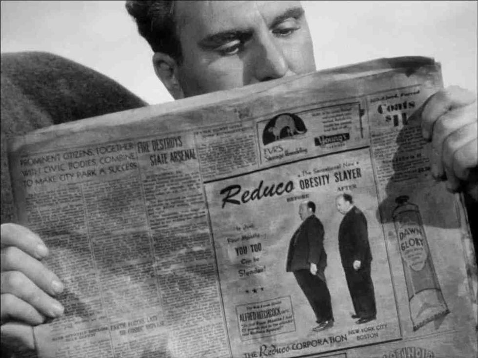 Hitchcock''s cameo in Lifeboat, 1944