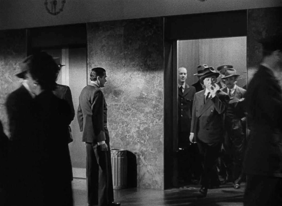 Hitchcock''s cameo in Spellbound, 1945
