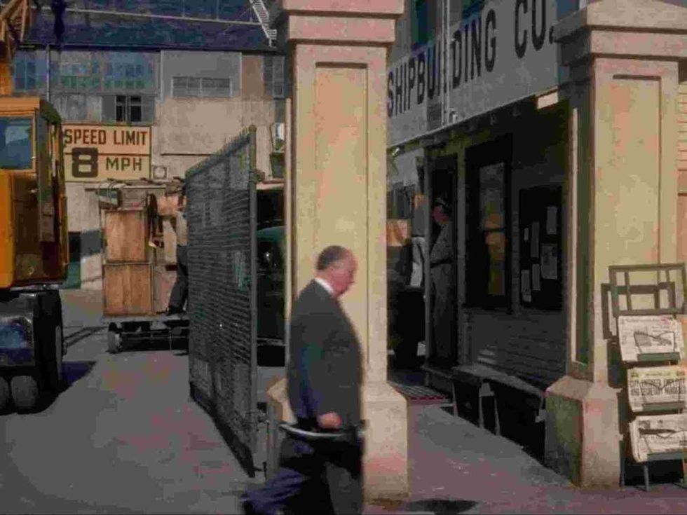 Hitchcock''s cameo in Vertigo, 1958