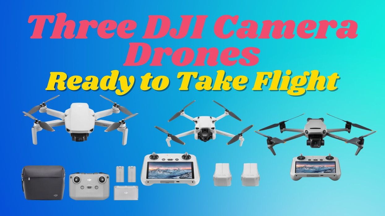 Three DJI Camera Drones Ready to Take Flight