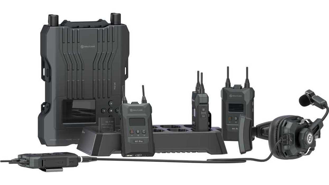 Hollyland Solidcom M1 Pro Full-Duplex Wireless Intercom System with 4 Beltpacks & Single-Ear Headsets (1.9 GHz)