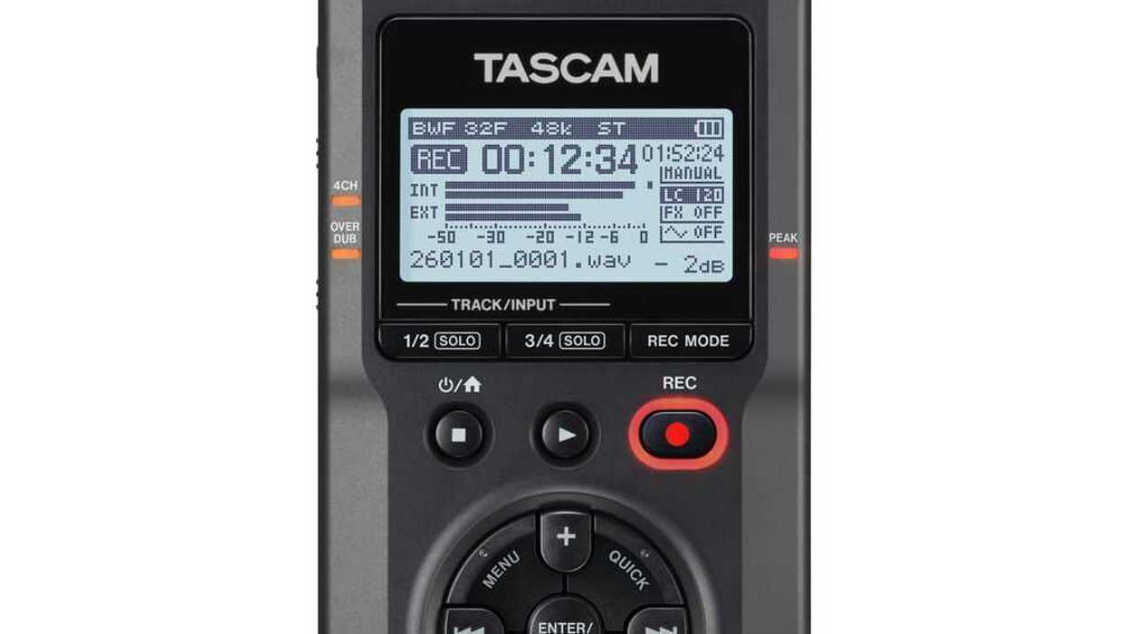 TASCAM DR-40XP 4-Channel 32-Bit Float Portable Field Recorder with USB-C Interface and Adjustable Mics