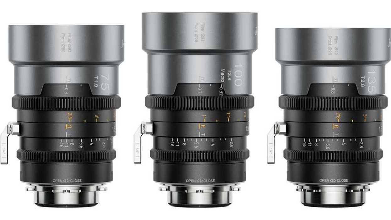 Sirui IronStar Series 75, 100 & 135mm T1.9/2.8 Full-Frame Anamorphic Lens Set