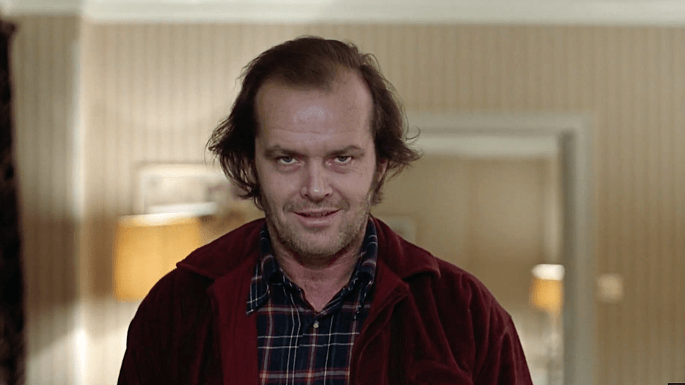 Jack Nicholson as Jack Torrance in the 1980 horror film The Shining