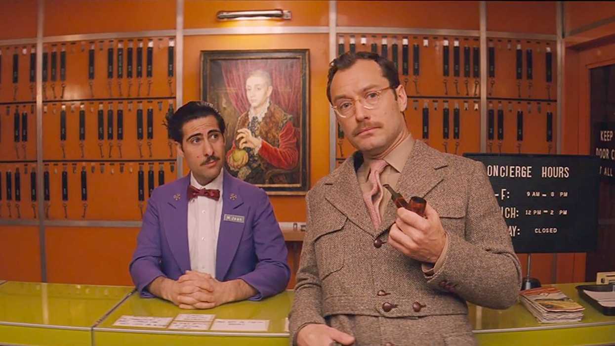 Jason Schwartzman, Jude Law in Grand Budpest Hotel dir. Wes Anderson