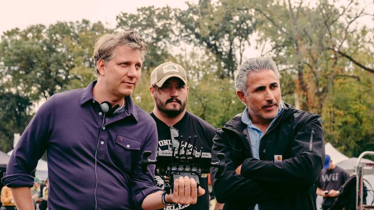 Jeff Nichols and Freddie Poole behind the scenes of The Bikeriders