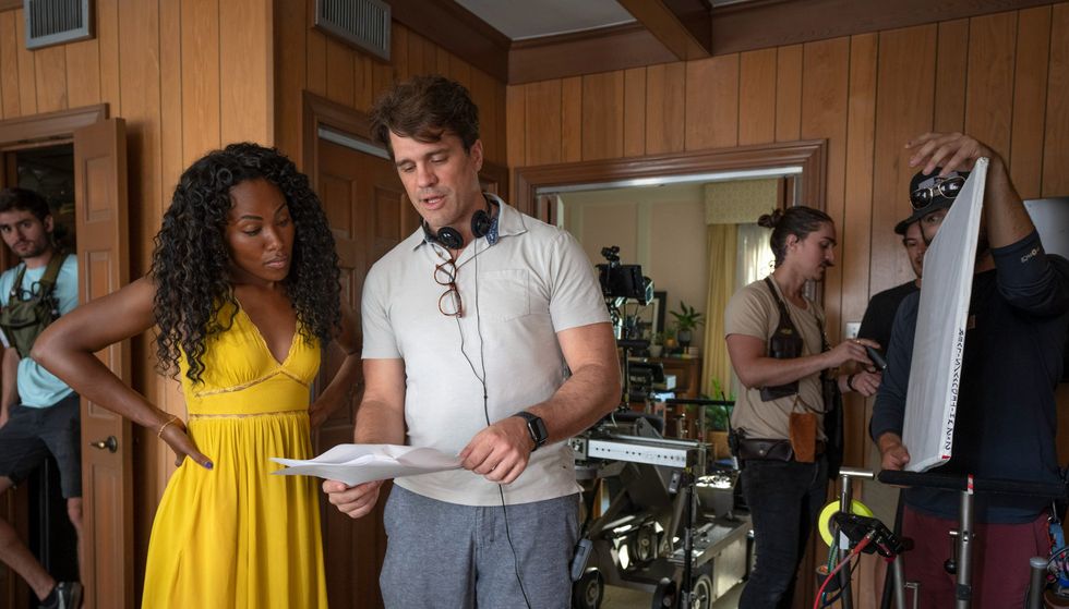 Jeff Wadlow and DeWanda Wise behind the scenes of Imaginary