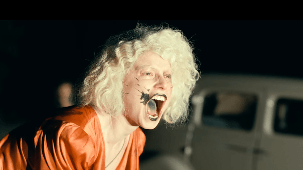 Jessie Buckley as the reanimated character Ida (the Bride) in Maggie Gyllenhaal's 2026 R-rated monster movie The Bride!
