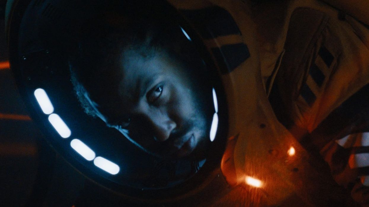 John David Washington as Joshua Taylor in a spacesuit in 'The Creator'