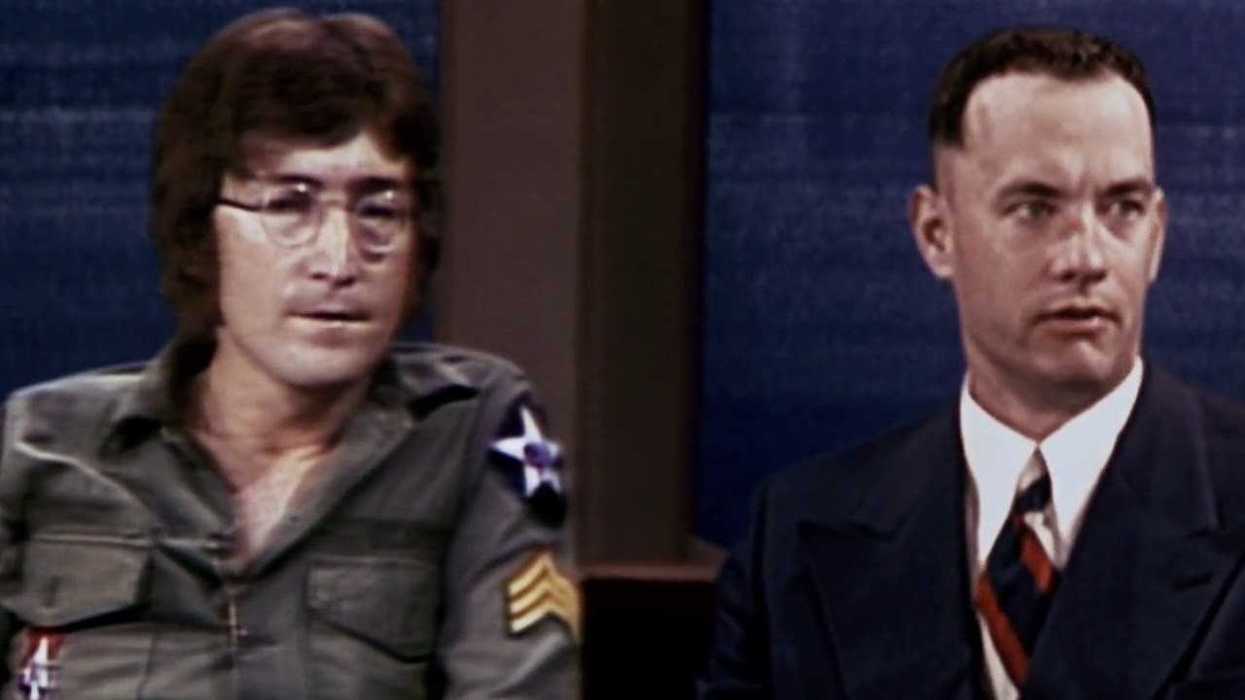 John Lennon and Forrest on a talk show in Forrest Gump