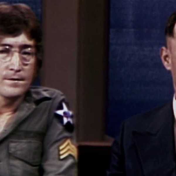 John Lennon and Forrest on a talk show in Forrest Gump