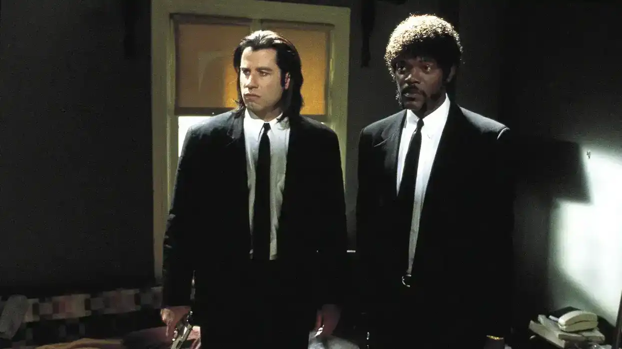 John Travolta and Samuel L. Jackson in the 1994 film Pulp Fiction, directed by Quentin Tarantino.