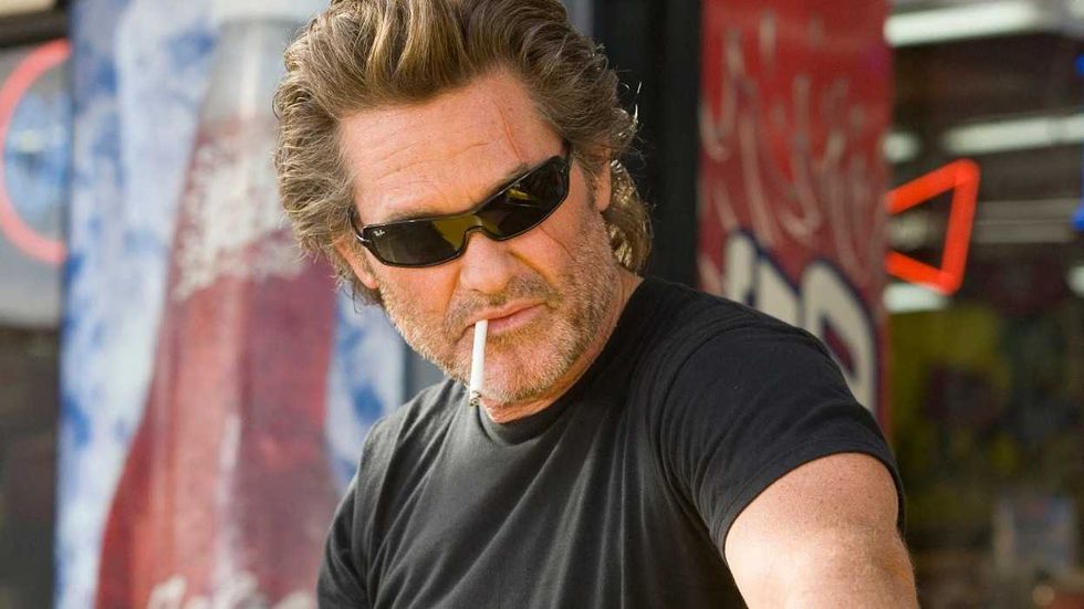 Kurt Russell smoking a cigarette in Death Proof