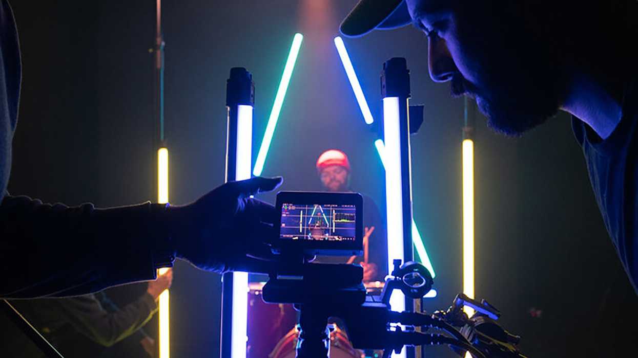 Lighting setup using Nanlite PavoTube II fixtures