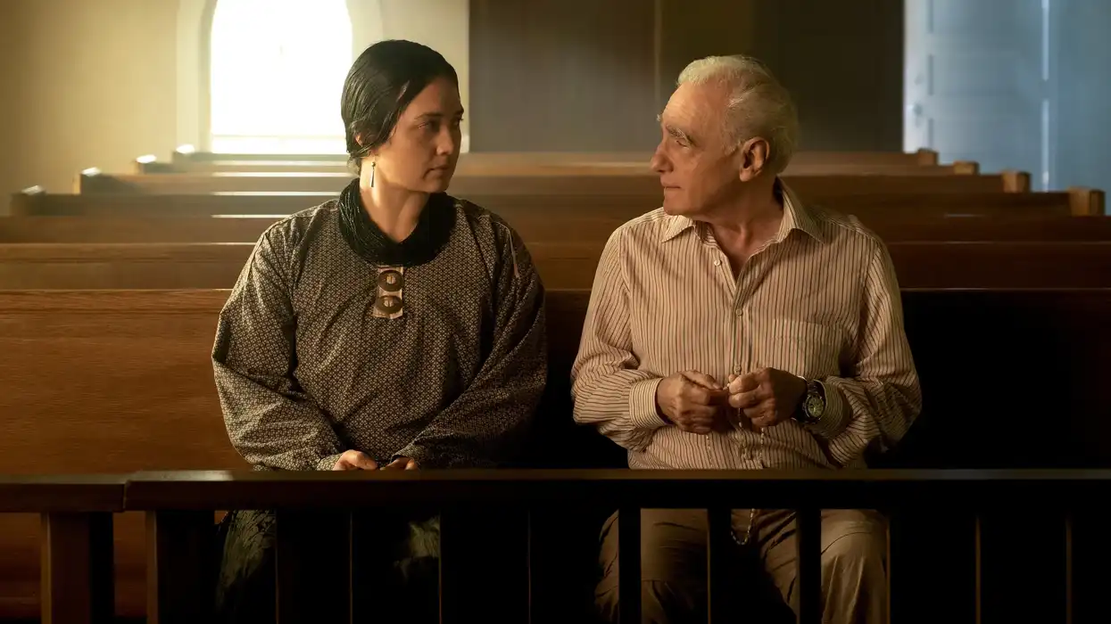 Lily Gladstone and Martin Scorsese on the set of his new film 'Killers of the Flower Moon'