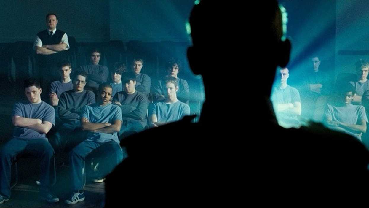 Man teaching a lesson at a police academy