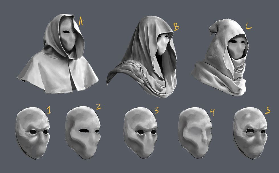 Mask concepts for 'It's a Wonderful Knife'
