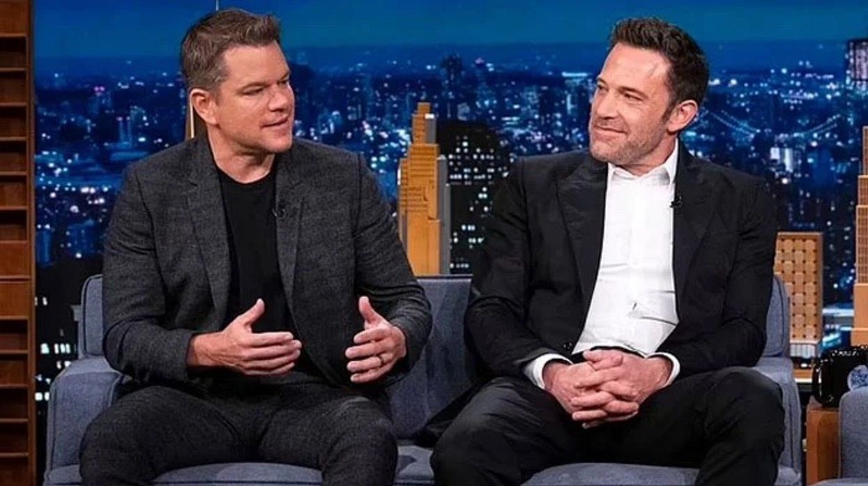 Matt Damon and Ben Affleck shake hands to launch Artists Equity, a production company