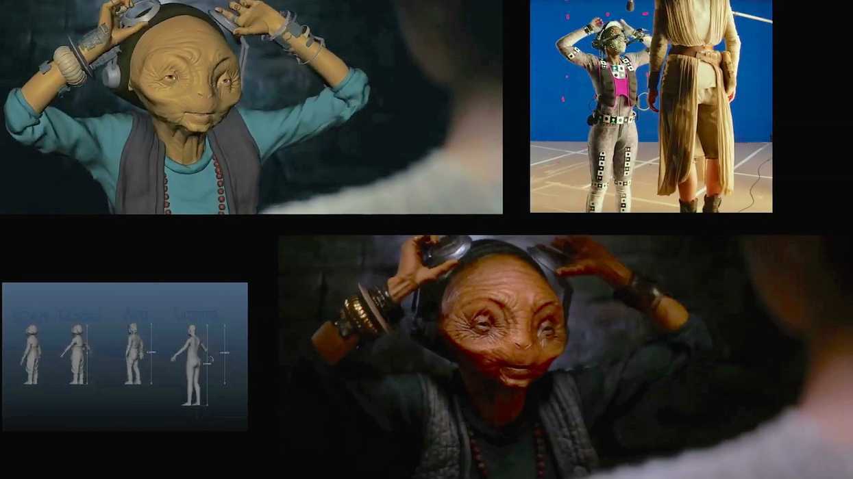 Maz Kanata BTS Star Wars Force Awakens VFX