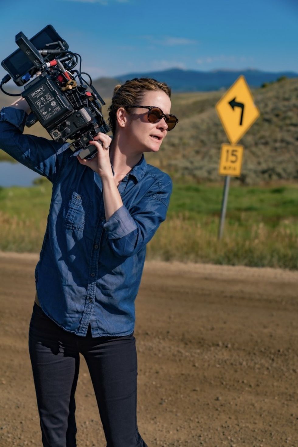 Meg_kettell_holding_the_first_sony_fx9_camera_to_reach_the_united_states