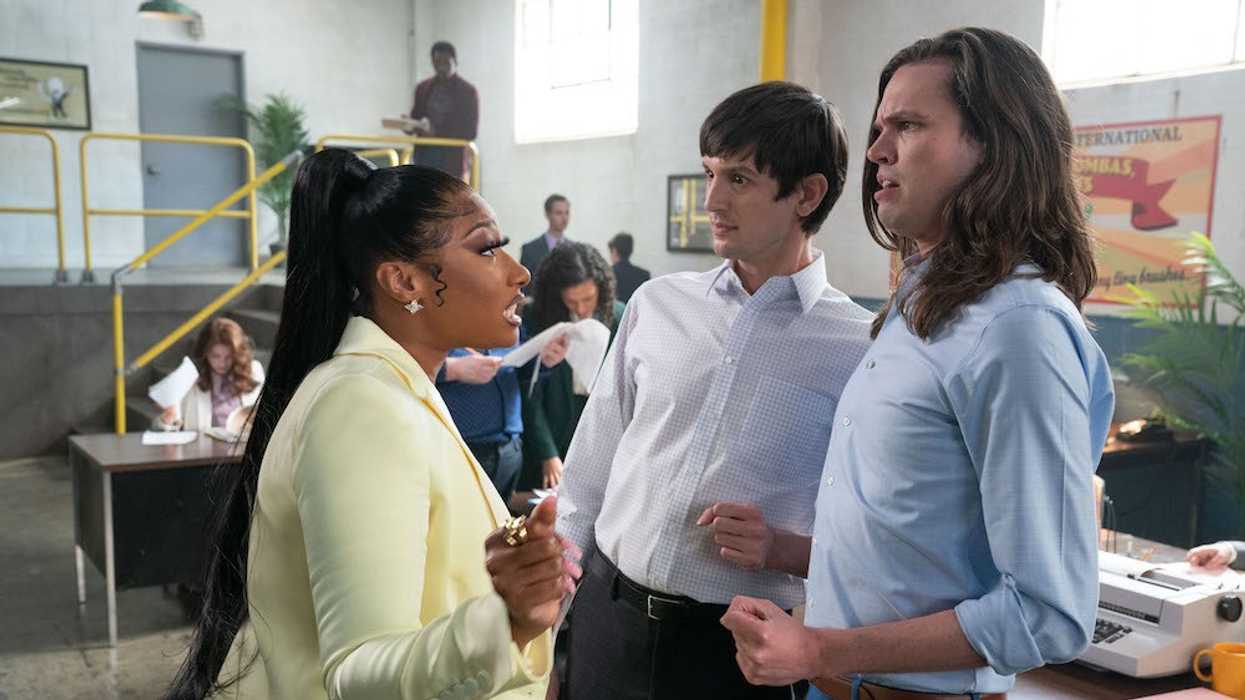 Megan Thee Stallion, Josh Sharp, Aaron Jackson in Dicks: The Musical