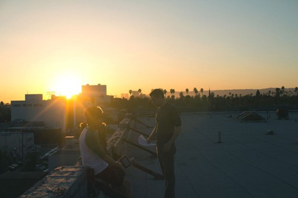 Micah Van Hove and Josh Beck on the set of EVER (2014)