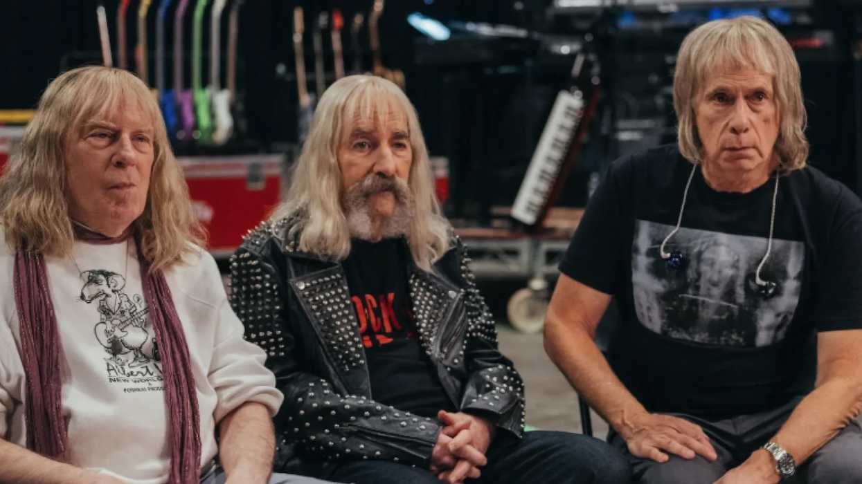 Michael McKean, Harry Shearer and Christopher Guest in Spinal Tap II: The End Continues.