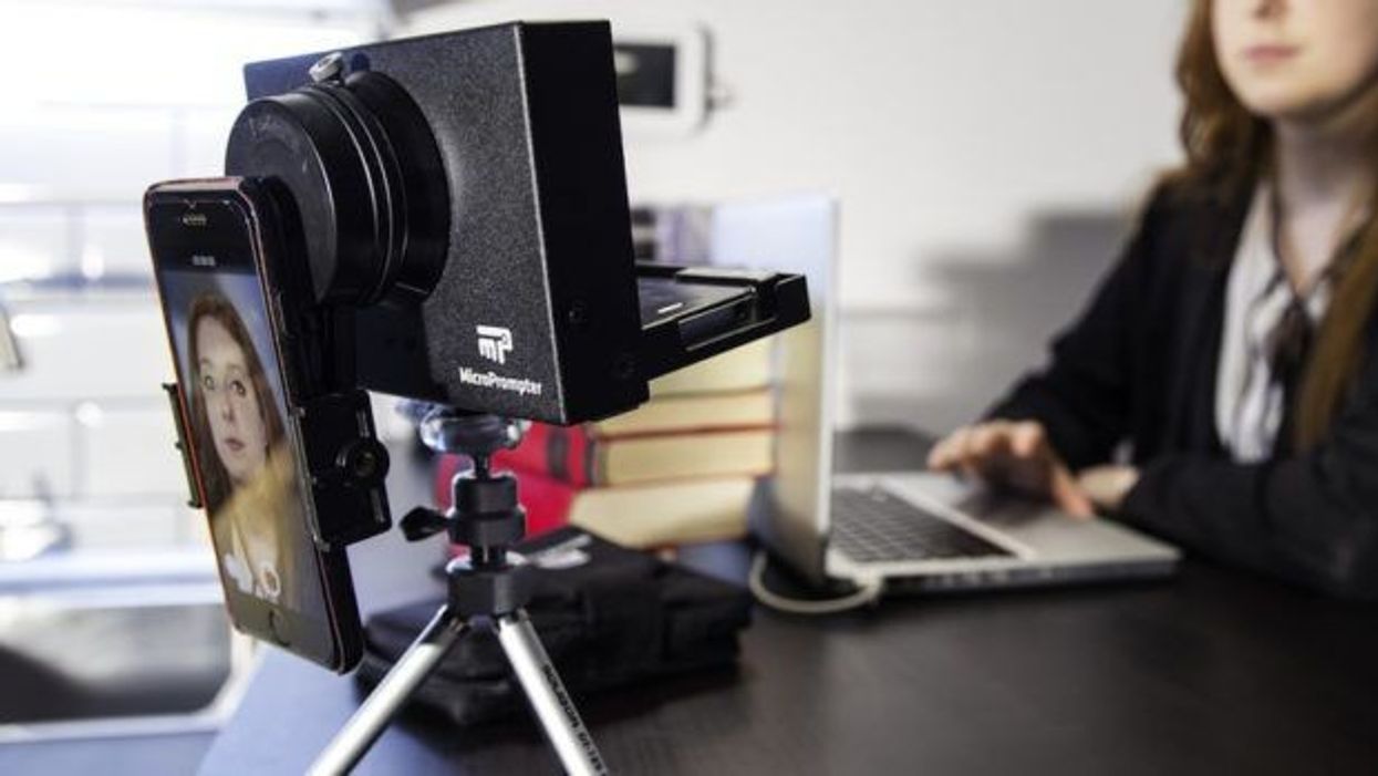 Microprompter is a compact and collapsible teleprompter that can be used with any camera