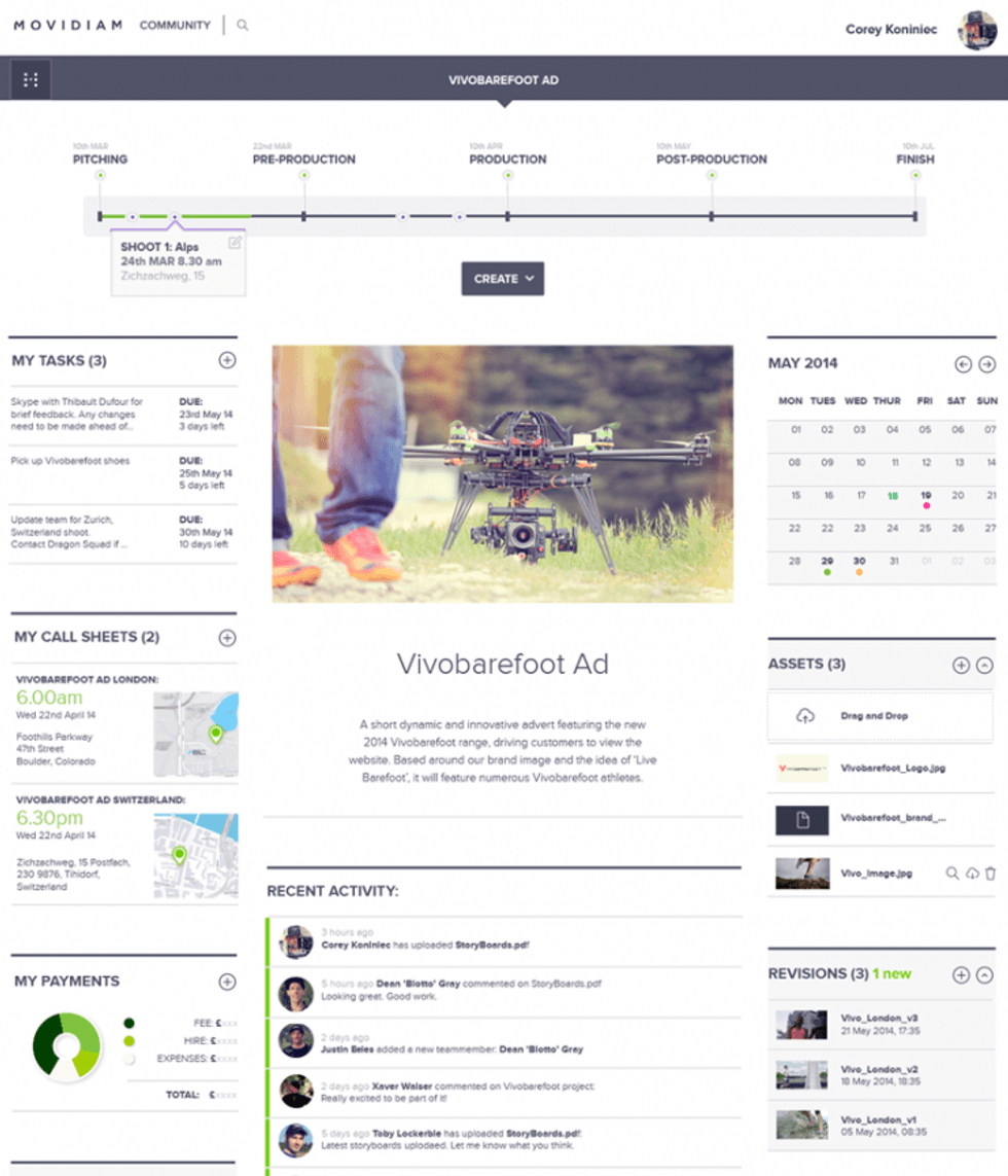 Movidiam Project Manager