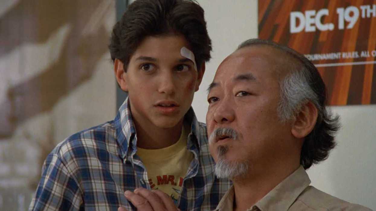 Mr. Miyagi with Daniel in The Karate Kid (1984)