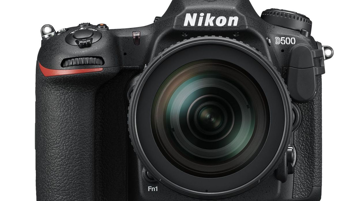 Nikon D500 Front with 16-80mm Lens