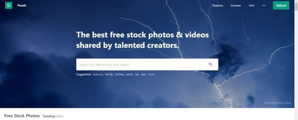 Pexels home page