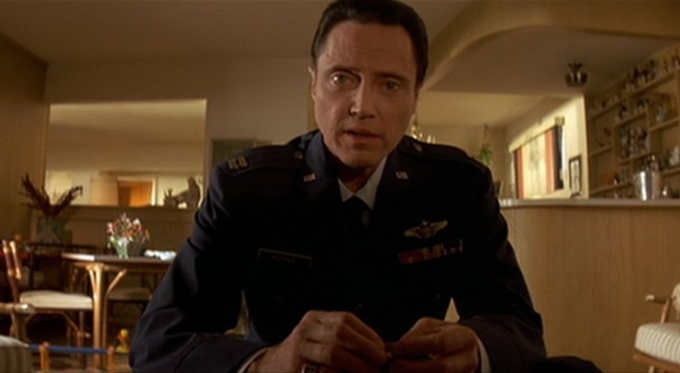 POV shot of Captain Koons, played by Christopher Walken, talking to a child in 'Pulp Fiction'