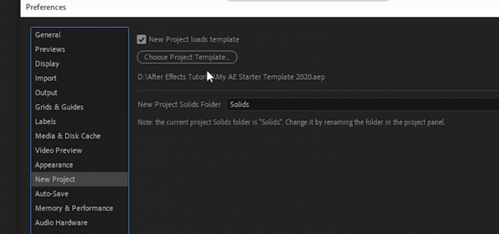 Project templates save lots of time in After Effects
