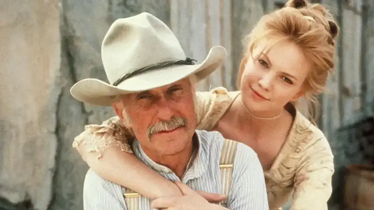 Robert Duvall as Augustus "Gus" McCrae and Diane Lane as Lorena "Lorie" Wood in a scene from the 1989 Western miniseries Lonesome Dove.